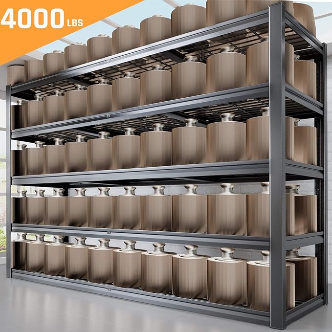 78" W Storage Shelves Heavy Duty Garage Shelving 5 Tier Metal Shelving Unit - Image 3