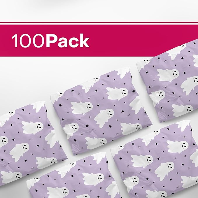10x13 Poly Mailers – Halloween Ghost – Waterproof, Tear-Resistant Shipping Bags - Image 3