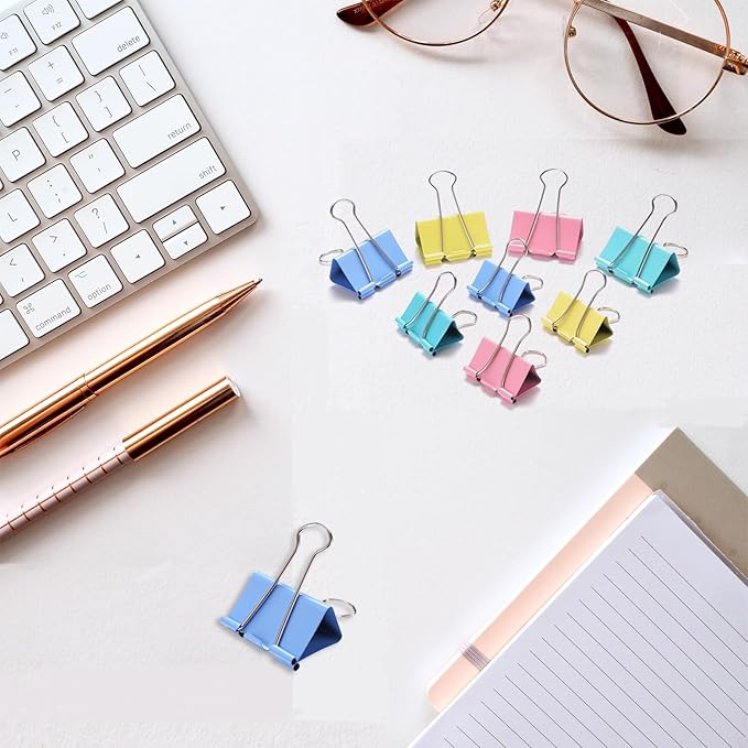 Binder Clips Assorted Sizes, 4 Sizes Cute Binder Clips Large Medium Binder Clip - Image 6