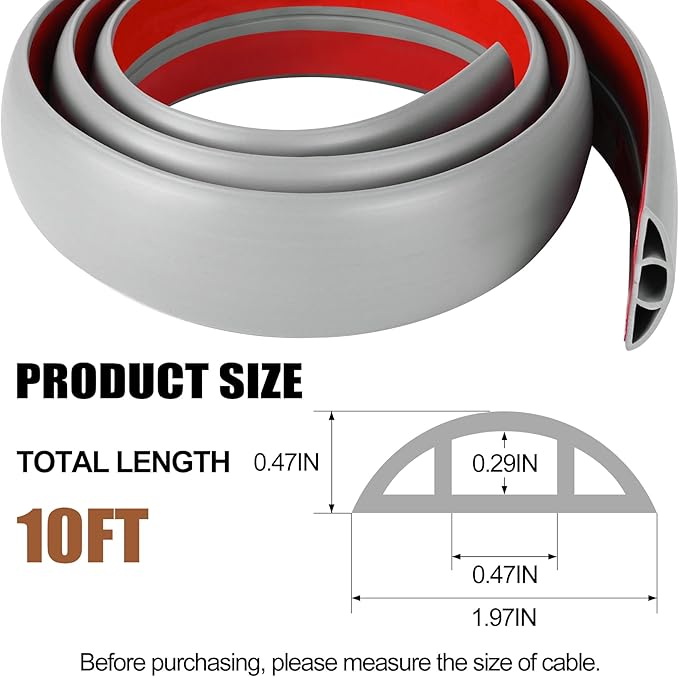 MYFAMIREA 10FT Floor Cord Cover - Image 2