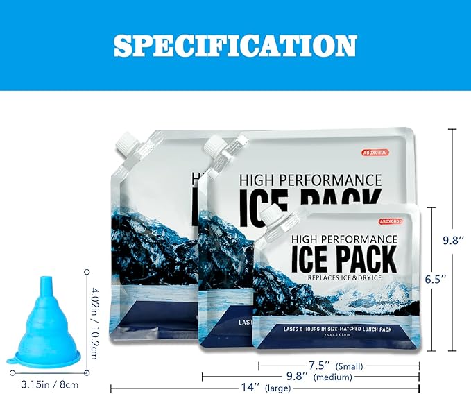 Reusable Ice Packs for Coolers Long Lasting Gel Freezer Packs for Cooler Bag - Image 2