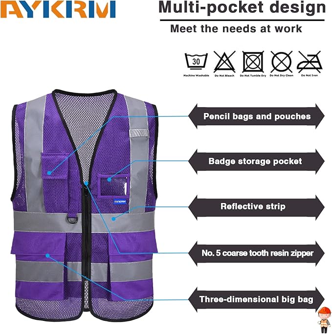 A-SAFETY High Visibility Mesh Safety Reflective Vest - Image 4