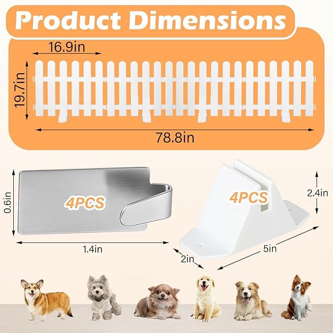 Short Dog Gate 19.7 x 78.7 Inch Adjustable Puppy Gate Indoor Folding Pet Door - Image 2