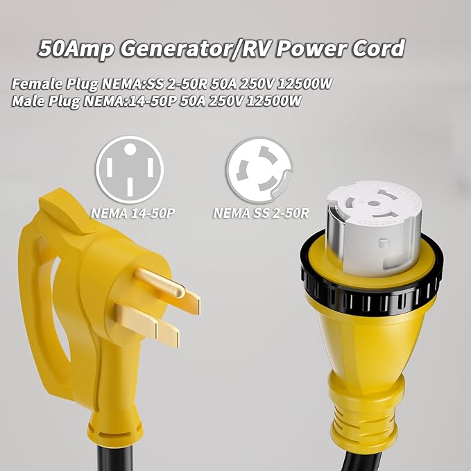 50 Amp Generator Cord, 15FT 50 Amp RV Extension Cord - Image 4