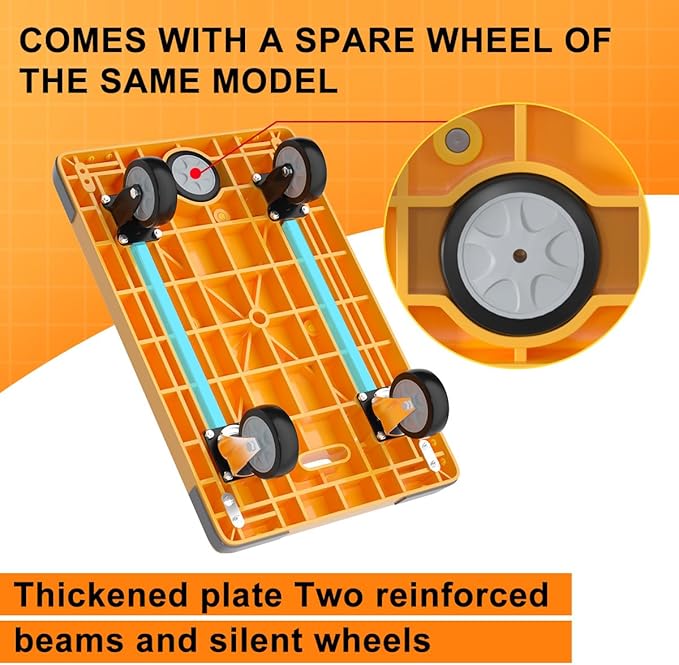 WUD Push Cart, Folding Mobile Platform Trolley, Thickened and Reinforced - Image 2
