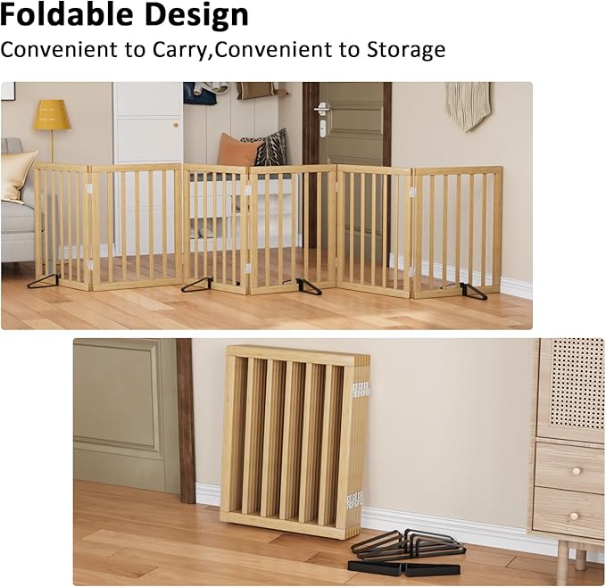 Extra Wide Dog Gates for Doorways, Bamboo Dog Gates for The House Stairs - Image 3