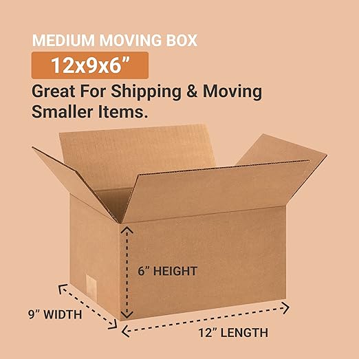 Aviditi Shipping Boxes Small 12"L x 9"W x 6"H, Moving and Storage - Image 2