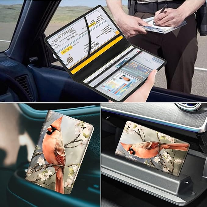 Car Registration and Insurance Holder, Leather Car Glove Box Organizer - Image 7
