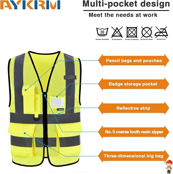 A-SAFETY High Visibility Mesh Safety Reflective Vest - Image 4