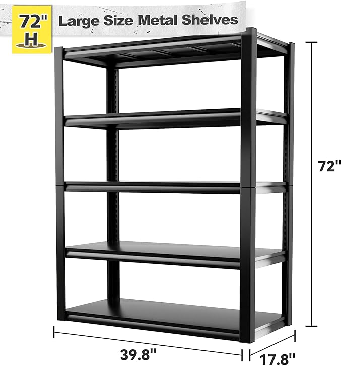 REIBII Garage Shelving Heavy Duty Storage Shelves, Extra Large Adjustable - Image 3