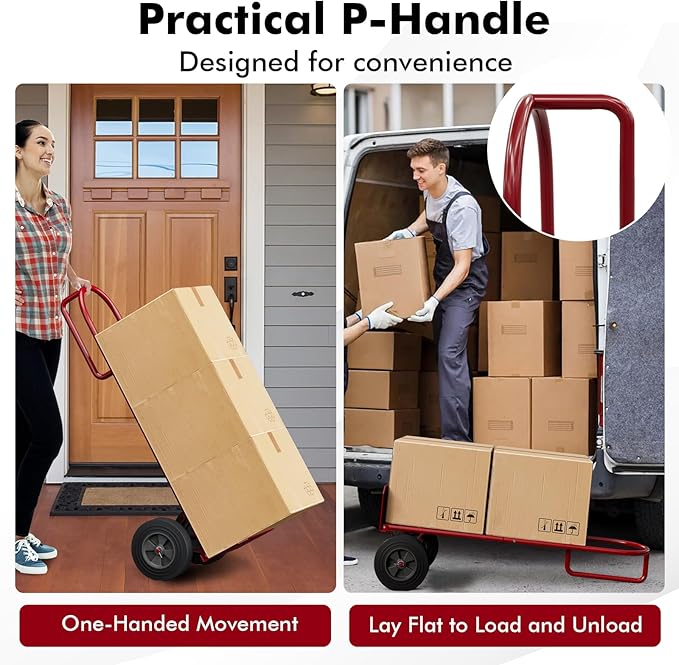 Goplus Hand Truck, P-Handle Hand Truck Dolly - Image 2
