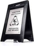 Premium Wooden Caution Wet Floor Sign – Bilingual w/ Non-Skid Plastic Feet – by WholesaleHotelProducts