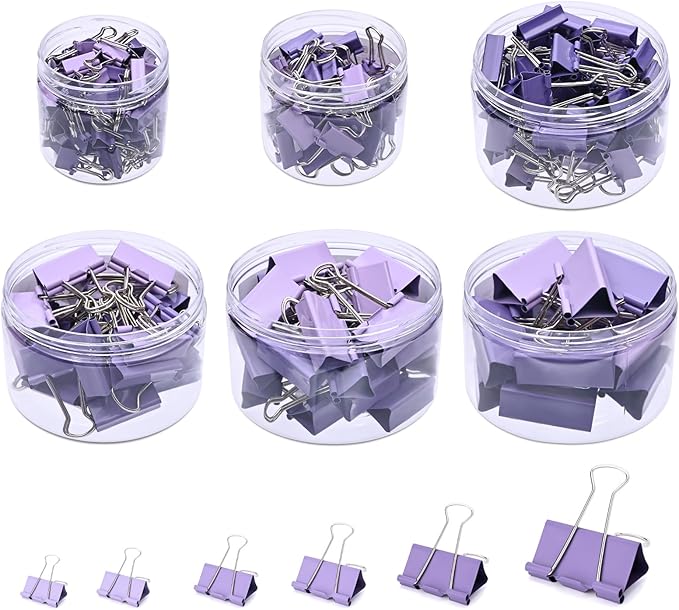 Temiary 208 Pcs Metal Binder Clips, Micro Binder Paperwork Clip, Morandi by Temiary