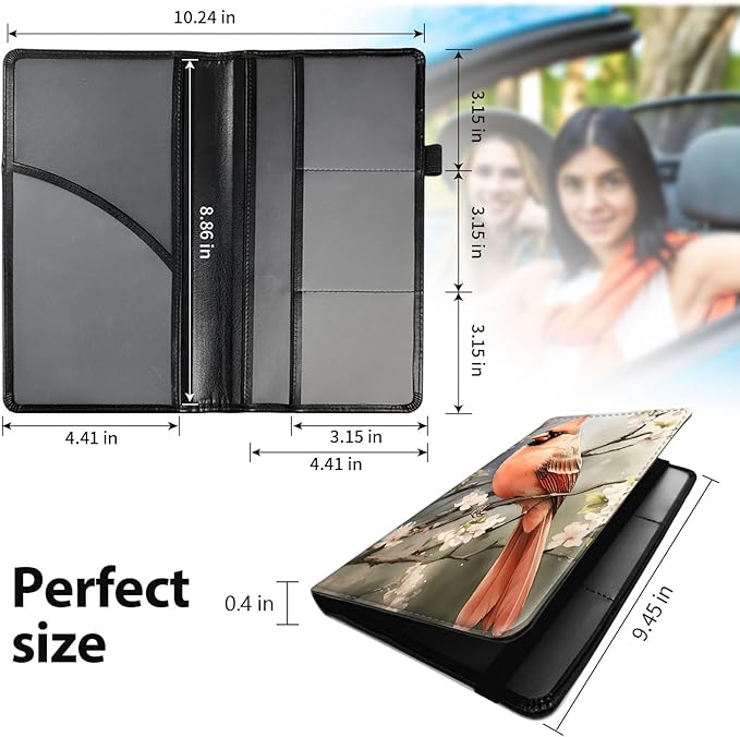 Car Registration and Insurance Holder, Leather Car Glove Box Organizer - Image 5