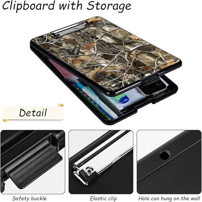 Clipboard with Storage, High Capacity Plastic Storage Clipboard with Pen Holder - Image 3
