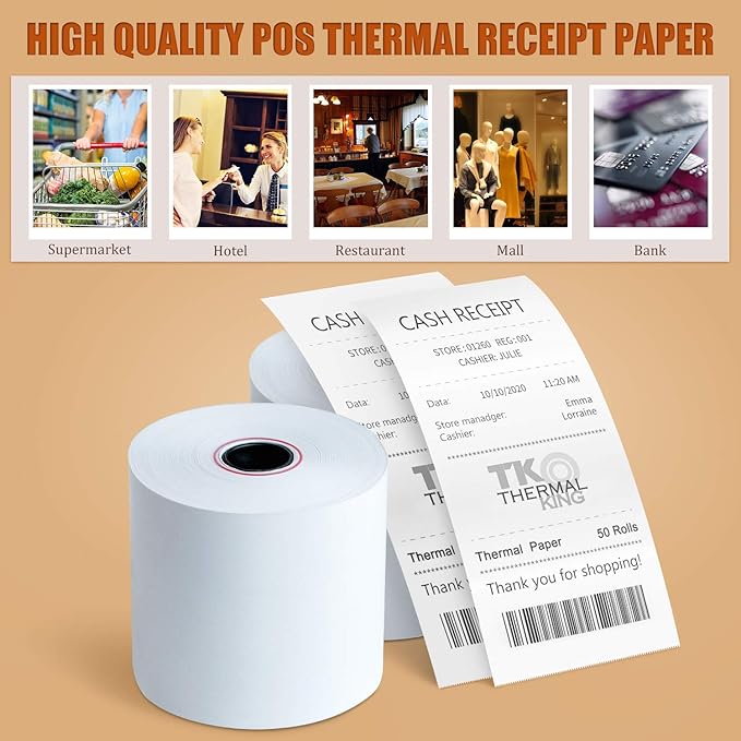 2 1/4" x 150' Thermal Paper, Adding Machine/Calculator POS Receipt paper - Image 8