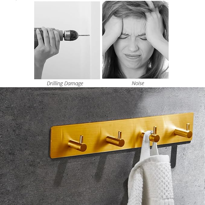 Kingdong Key Holder for Wall 304 Stainless Key Hooks Adhesive Key Holder Wall - Image 6