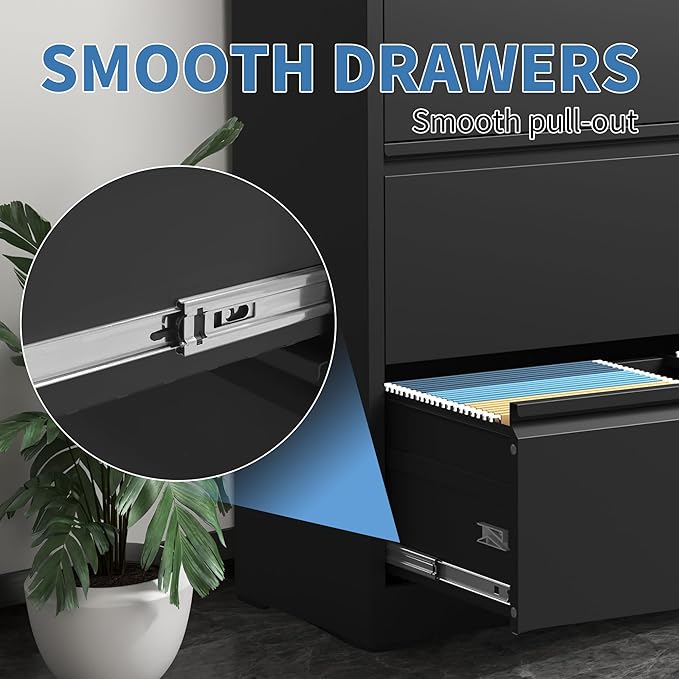 File Cabinets 3 Drawer, Metal Office Storage Filing Cabinet - Image 6