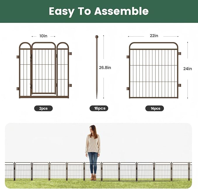 24 in Decorative Garden Fence Outdoor - Image 2