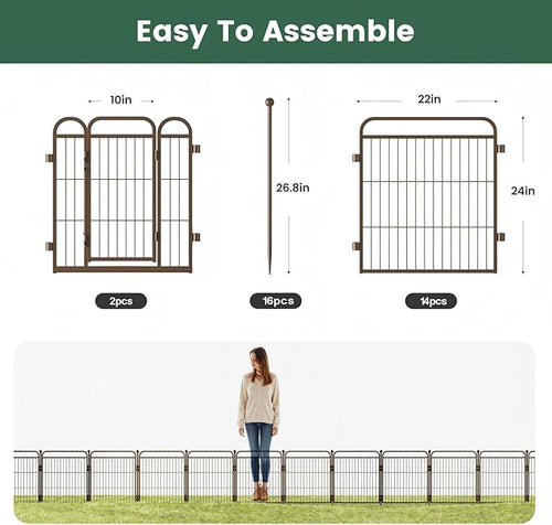 24 in Decorative Garden Fence Outdoor - Image 2