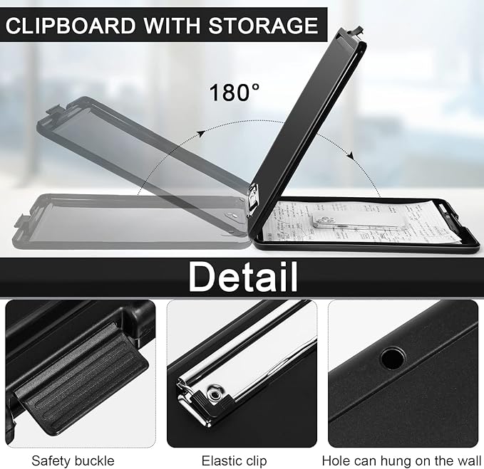 Mimorou 20 Pcs Clipboard with Storage Plastic Nursing Clipboard 9.5 x 13.5 Inch - Image 3