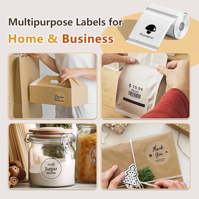 Phomemo Thermal Labels- 2.13"x2.13" Clear Circle M220 Label- - Image 4