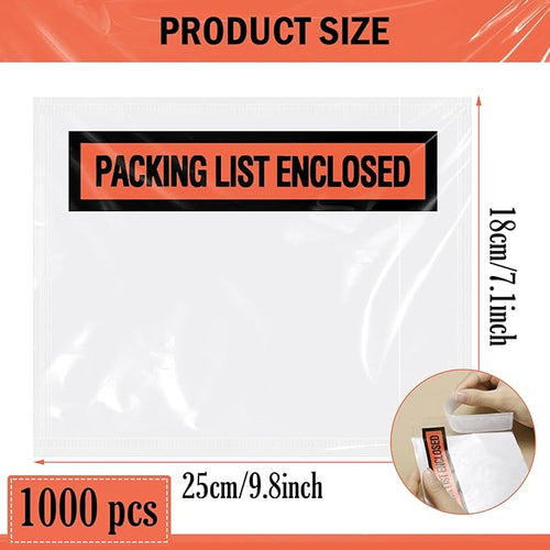 1000 Pcs Packing Slip Envelope Pouches Clear Self Adhesive Shipping Label - Image 2