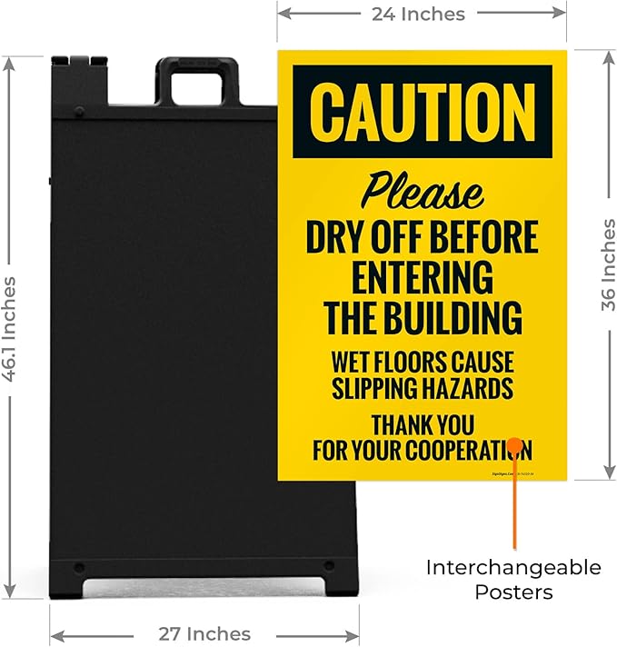 Caution Please Dry Off Wet Floor Sidewalk Sign Kit, 24x36 Inches, - Image 3