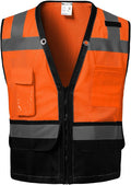 Reflective Safety vest With back plan pocket, High visibility Class 2 Heavy by DPSAFETY