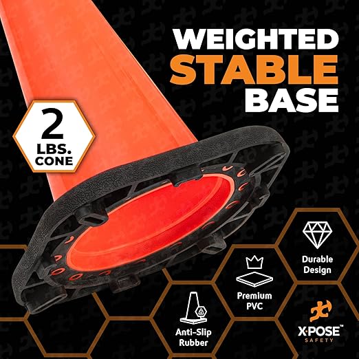 Xpose Safety 12 Inch Orange Traffic Cones, Kids and Construction - Image 4