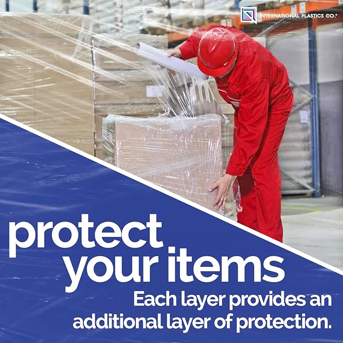 International Plastics Co. 18" Stretch Film/Wrap 1500 feet 7 Layers 80 Gauge - Image 7