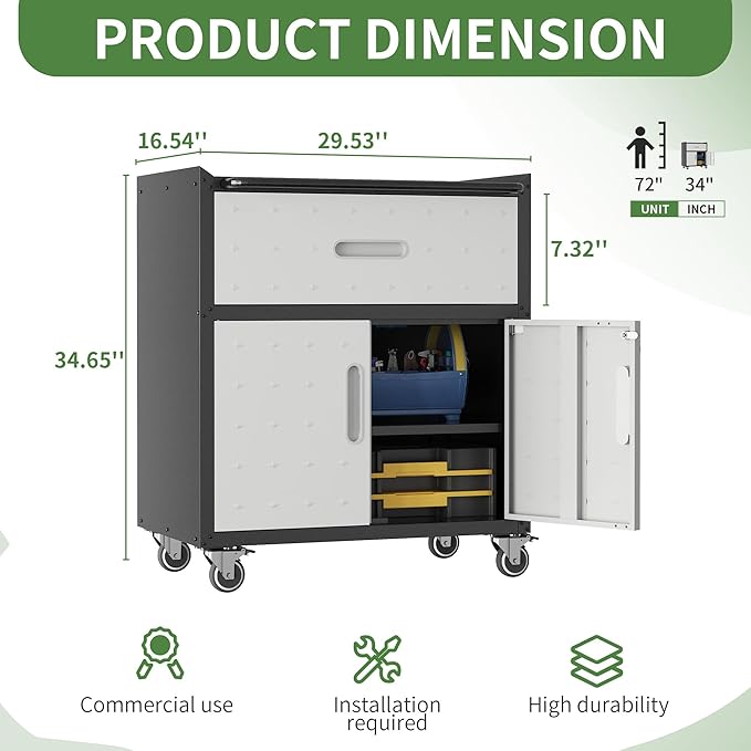 Metal Mobile Tool Storage Cabinet - Image 3