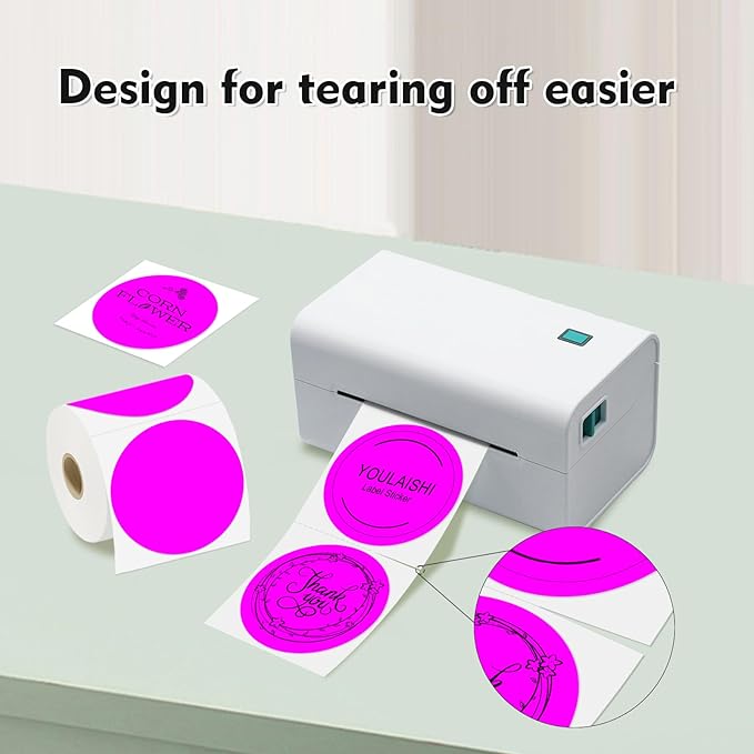 3 x 3Inch Round Color Coding Labels Circle Thermal Labels Printable Waterproof - Image 2