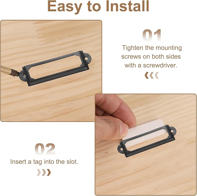 PATIKIL 60x17mm Metal Label Holders - Image 5