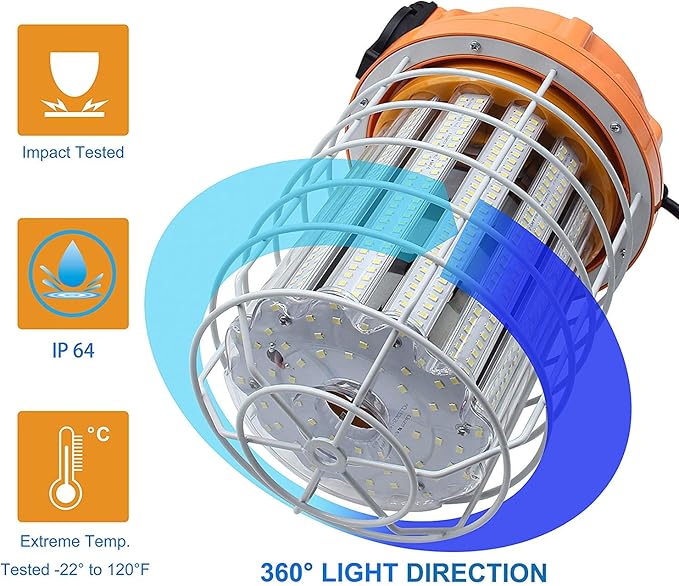 100W LED Temporary Work Light Waterproof Lights Construction Lights Work Site - Image 2