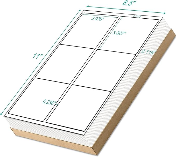 Coopaty FBA 6 UP Shipping Labels, 3-1/3 x 4 Sticker Labels Address Labels - Image 2