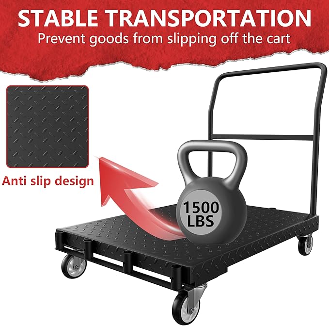 Drywall Cart, Heavy Duty Flatbed Carts and Panel Cart Dolly - Image 4