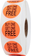 Perco Fluorescent Red 1-Inch Circle Buy One Get One Retail Price Stickers — 1 by Perco