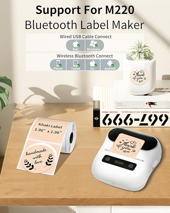 Phomemo Circle Label for M110/M110S/M120/M200/M220 Label Maker, 1.96" x - Image 7
