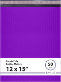Purple Large Poly Bubble Mailers 12x15 inch | Self Seal Padded Envelopes by BAYLUE
