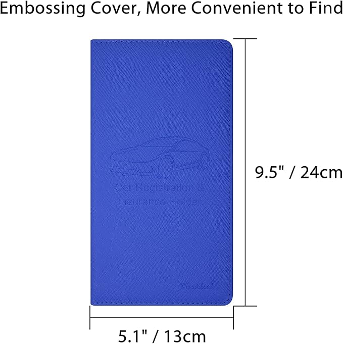 Car Insurance and Registration Holder, 9.5 x 5 Inch PU Leather Vehicle Glove - Image 4