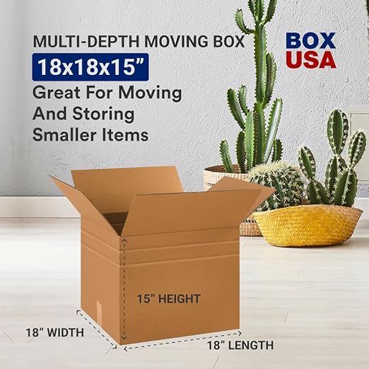 BOX USA Moving Boxes Medium 18"L x 15"W x 15"H 10-Pack - Image 2