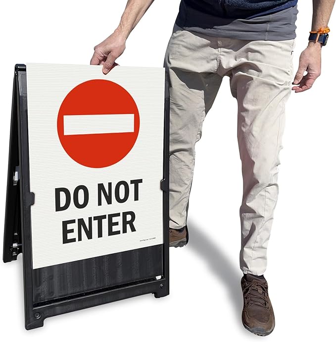 SmartSign 24" x 18" Do Not Enter Sidewalk Sign Kit, Two-Sided A-Frame, USA Made - Image 3