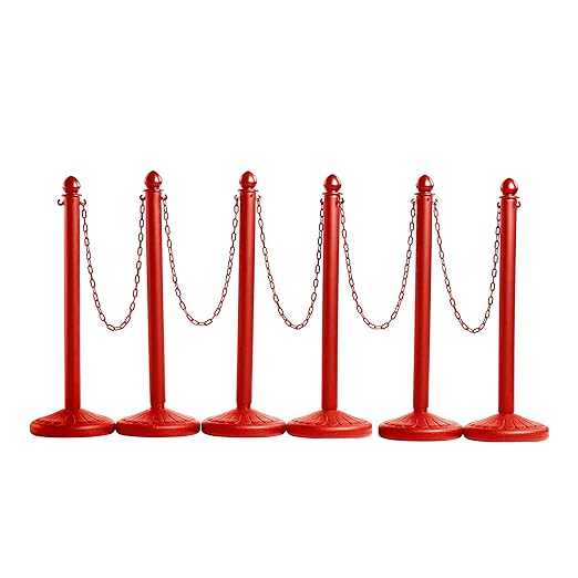Montour Line Plastic Stanchion Red 2.5 Inch Diameter by Crowd+Control+Warehouse