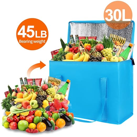Bodaon 2-Pack Insulated Reusable Grocery Shopping Bag, X-Large Food Delivery - Image 4