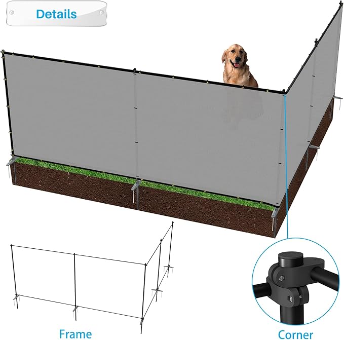 Patio 6' x 20' Outdoor Privacy Screen Freestanding Temporary Fence Panels Net - Image 4