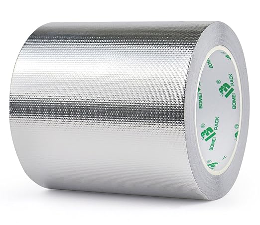 BOMEI PACK Adhesive Aluminum Foil Heat Shield Tape Barrier, Fiberglass Thermal by BOMEIPACK