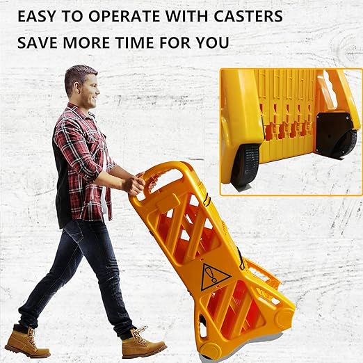 13 Foot Portable Driveway Fence Safety Barriers Barricade Expandable Mobile - Image 6