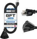 Iron Forge Cable 8 Ft Black Extension Cord by IronForgeCable