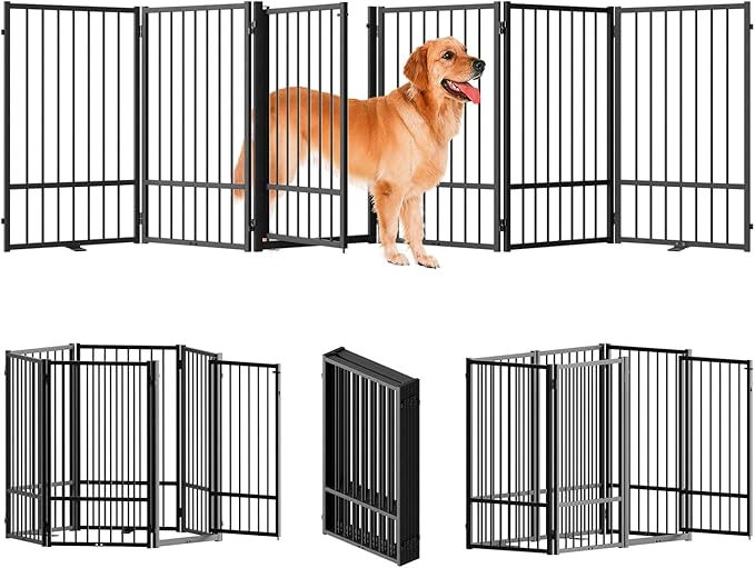 Full Metal Freestanding Dog Gate by SNUOWU